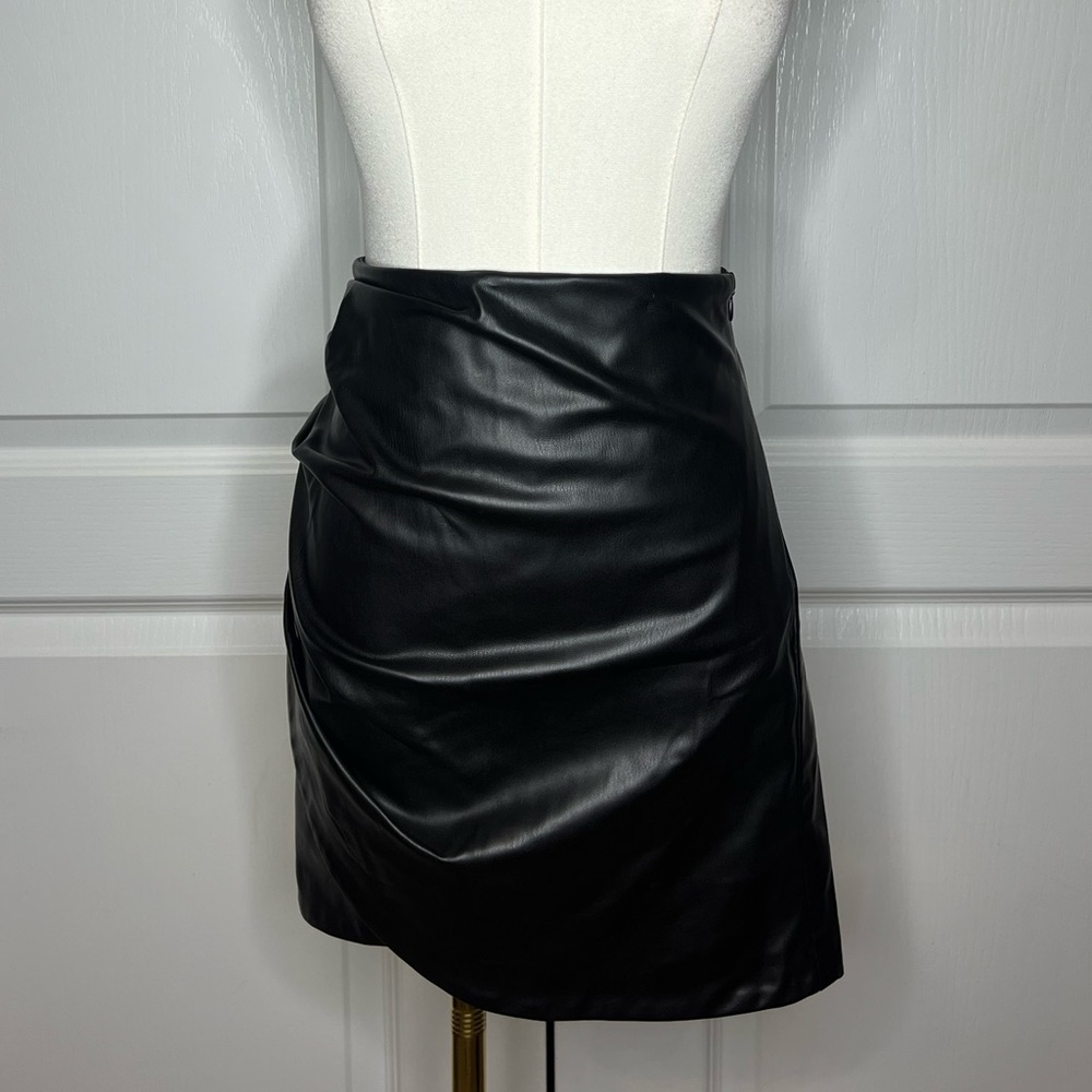 Zara Black Leather Skirt